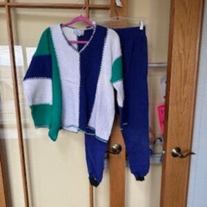 Vintage Colorblock V-Neck Sweater